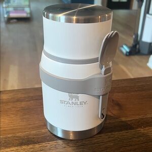 Stanley White and Silver Insulated Jar with Spoon